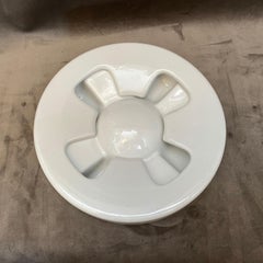 1970s Iconic Modernist White Ceramic Ashtray by Mangiarotti for F.lli Brambilla