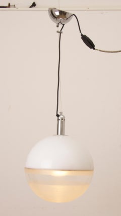 1970s Iguzzini Globe Hanging Pendant Light