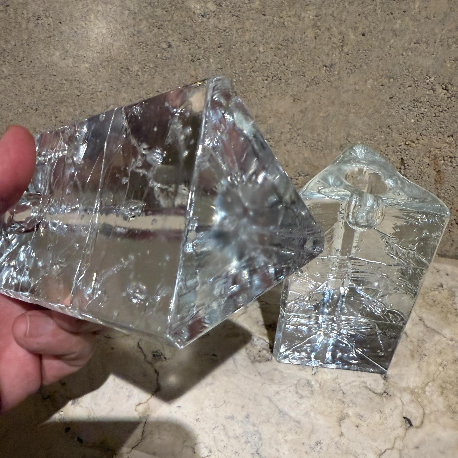 Late 20th Century 1970s Iittala Arkipelago Ice Block Candle Holders Timo Sarpaneva Finland For Sale