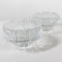 1970s Iittala Stellaria Votive Candle Holders Art Glass Tapio Wirkkala Finland