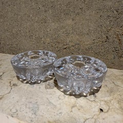 1970er Jahre Iittala Tapio Wirkkala Glas-Kerzenhalter-Set Finnland