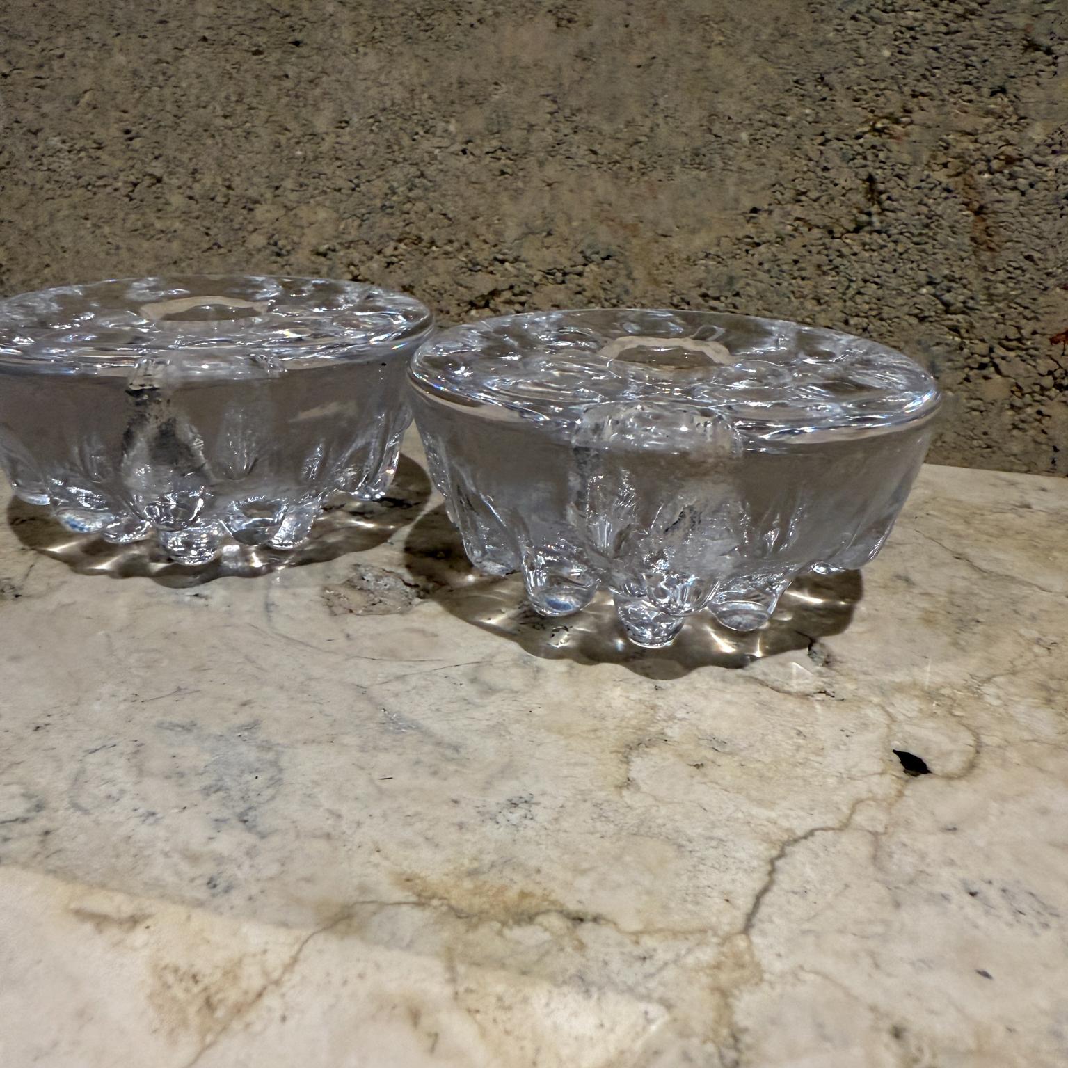 Finlandese Set di portacandele in vetro Iittala Tapio Wirkkala Finlandia anni '70 in vendita