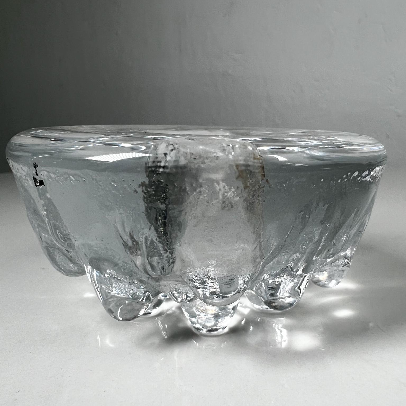 Verre d'art 1970 Iittala Tapio Wirkkala Set de bougeoirs en verre Finlande en vente