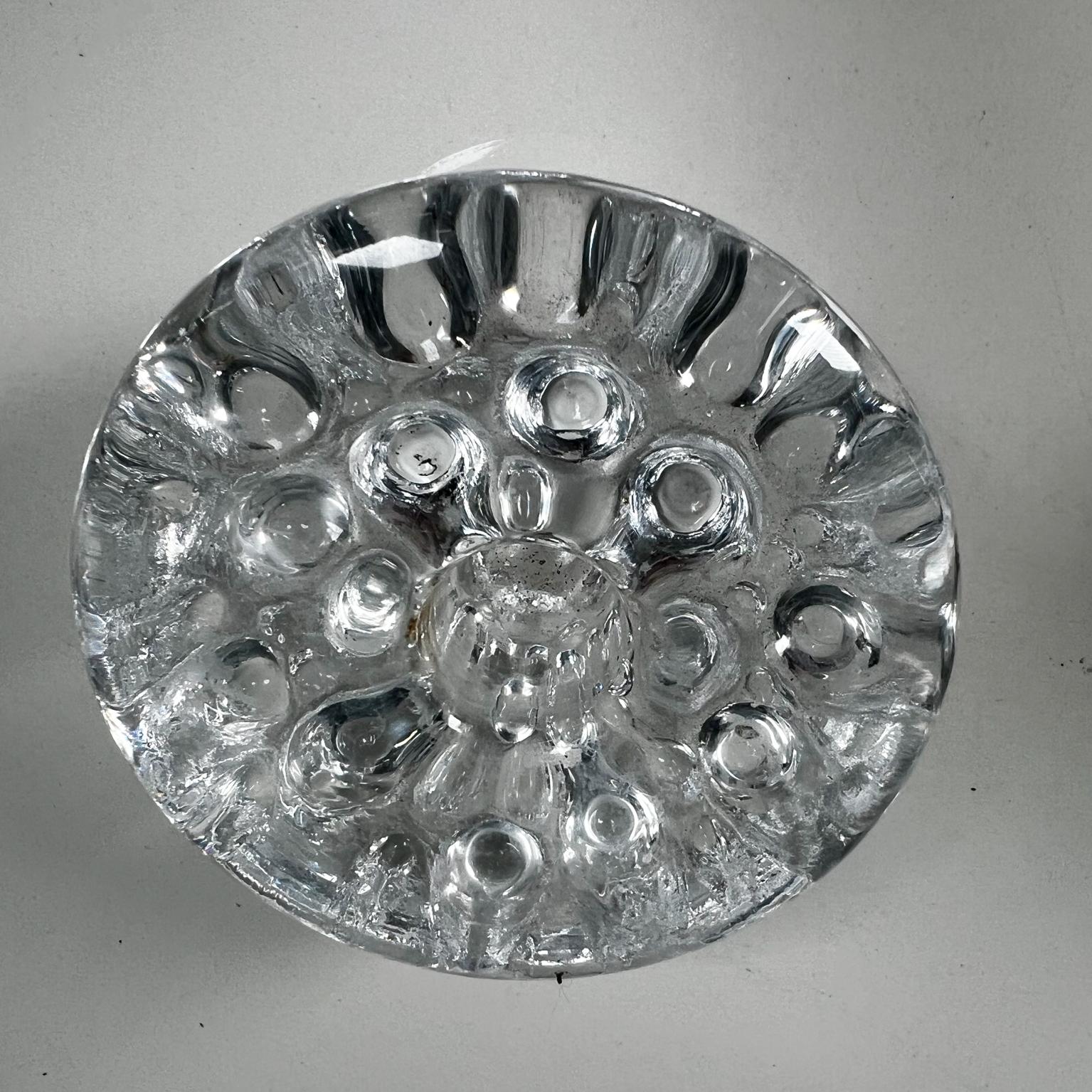 1970 Iittala Tapio Wirkkala Set de bougeoirs en verre Finlande en vente 2