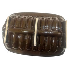 1970's Ikebana Japanese Brutalist Ceramic Dish in Glossy Finish