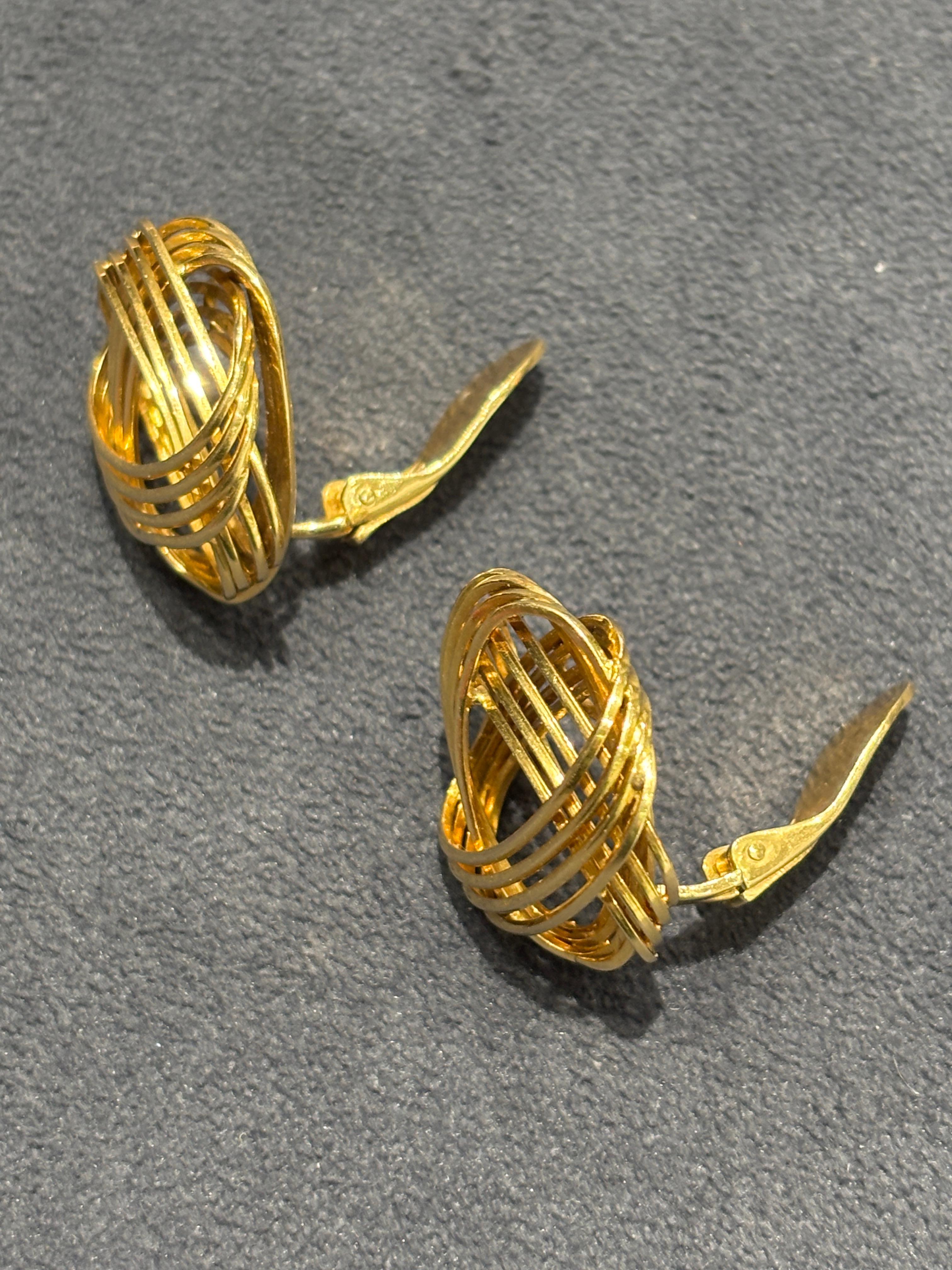 da uomo o donna Orecchini con nodo a clip in oro 18k di Ilias Lalaounis del 1970 in vendita
