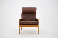 Fauteuil de salon à haut dossier en cuir Capella Illum Wikkels des années 1970 pour Eilersen