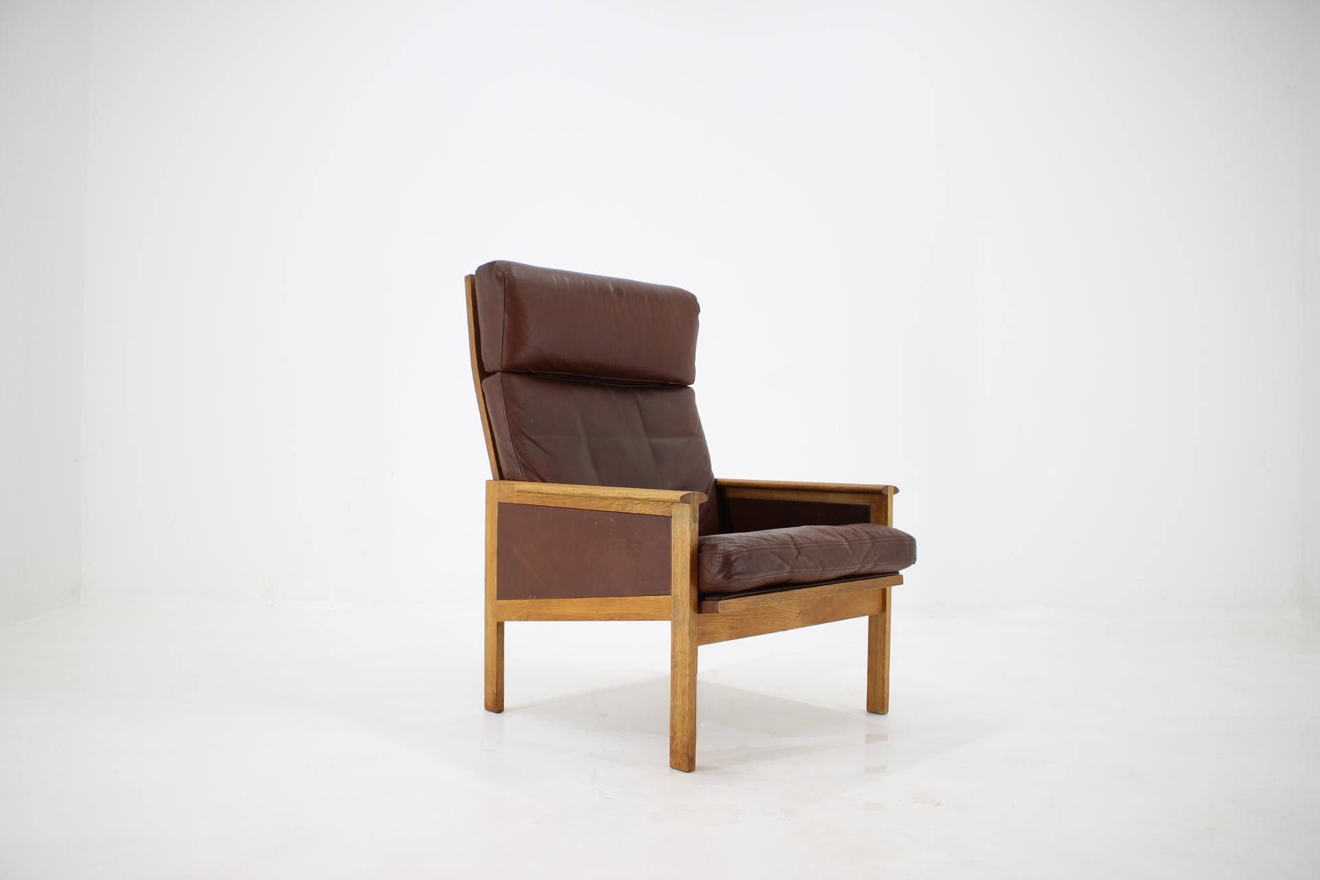 Danish 1970s Illum Wikkelsø Capella Leather High Back Lounge Chair for Eilersen