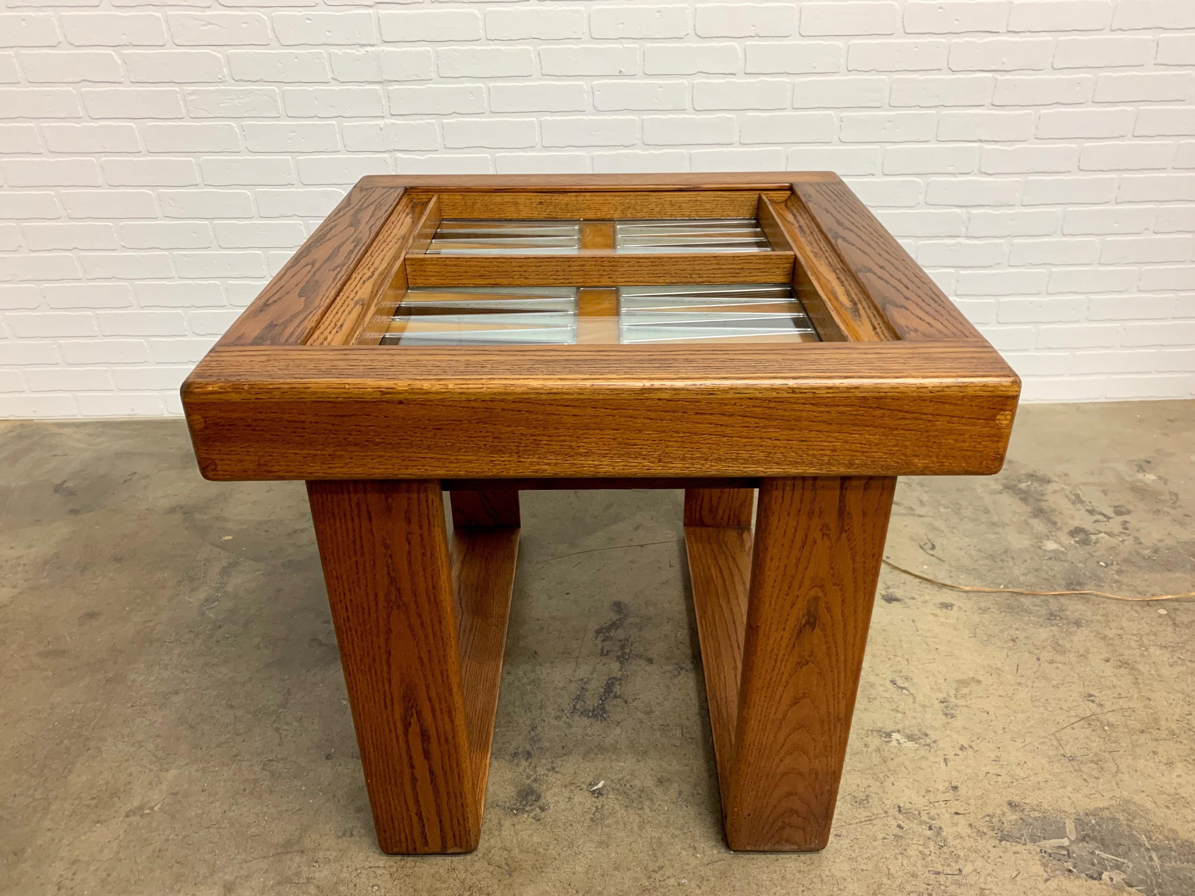 1970s Illuminated Stained Glass Backgammon Table 10