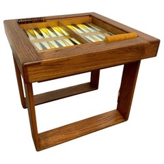 1970s Illuminated Stained Glass Backgammon Table