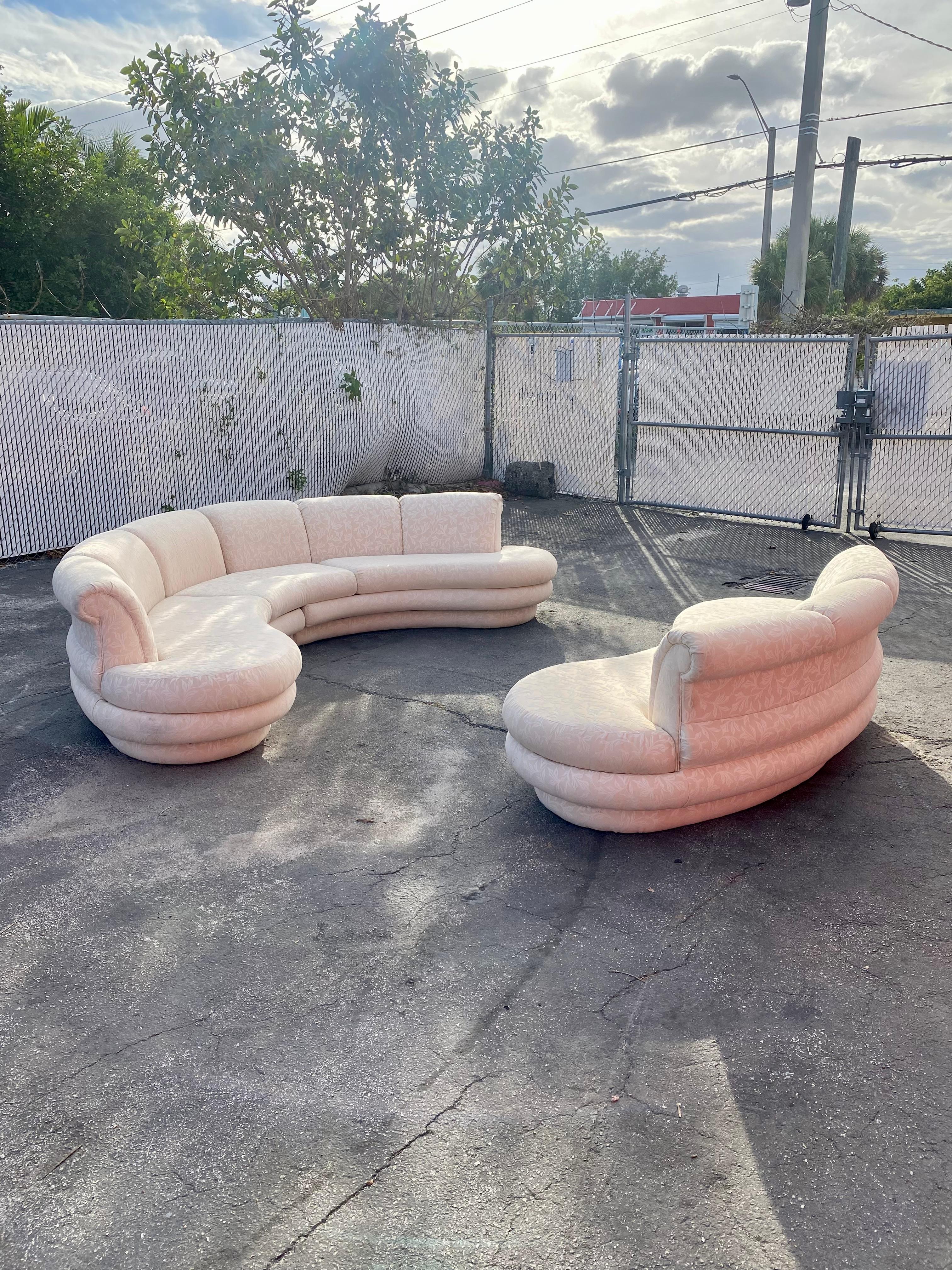 Mid-Century Modern 1970s Immaculate Adrian Pearsall Circular Three Piece Sectional  For Sale