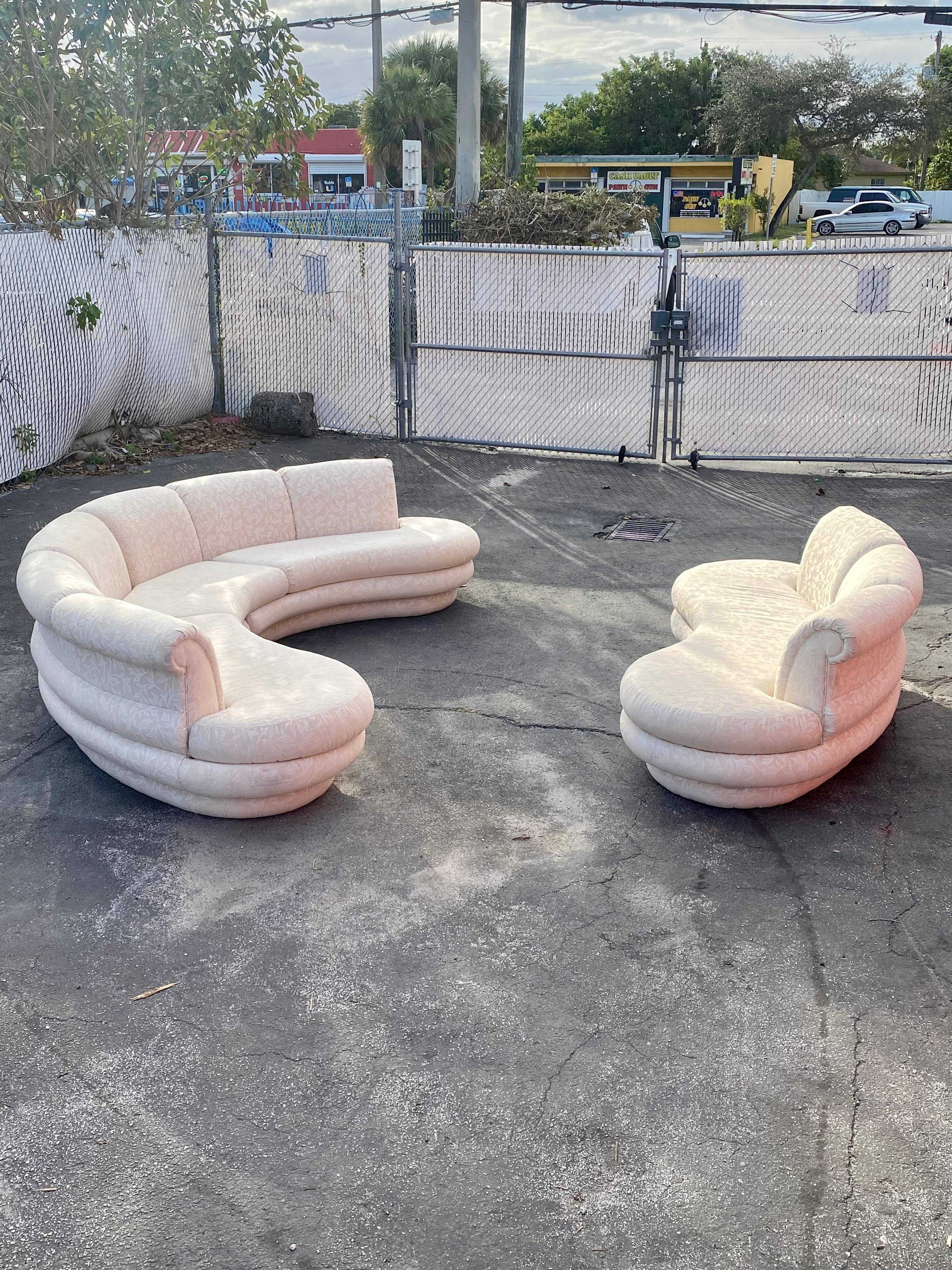 1970s Immaculate Adrian Pearsall Circular Three Piece Sectional  In Excellent Condition For Sale In Fort Lauderdale, FL