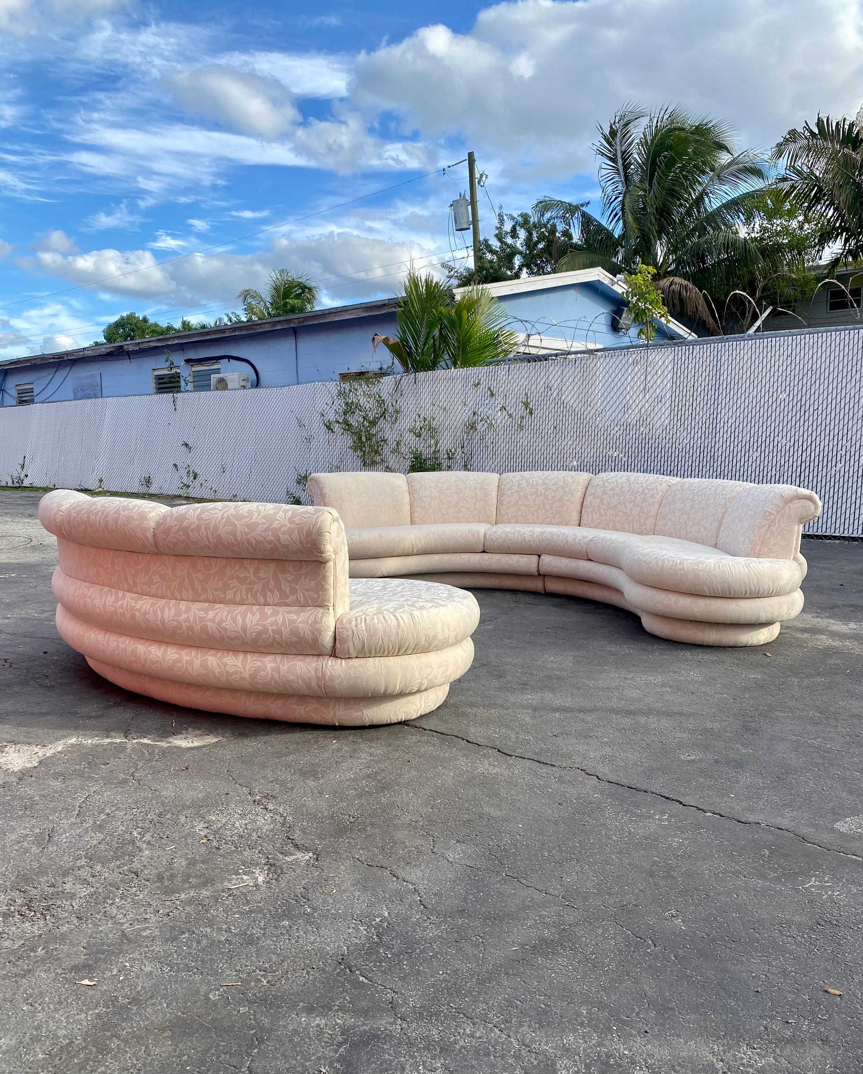 Upholstery 1970s Immaculate Adrian Pearsall Circular Three Piece Sectional  For Sale