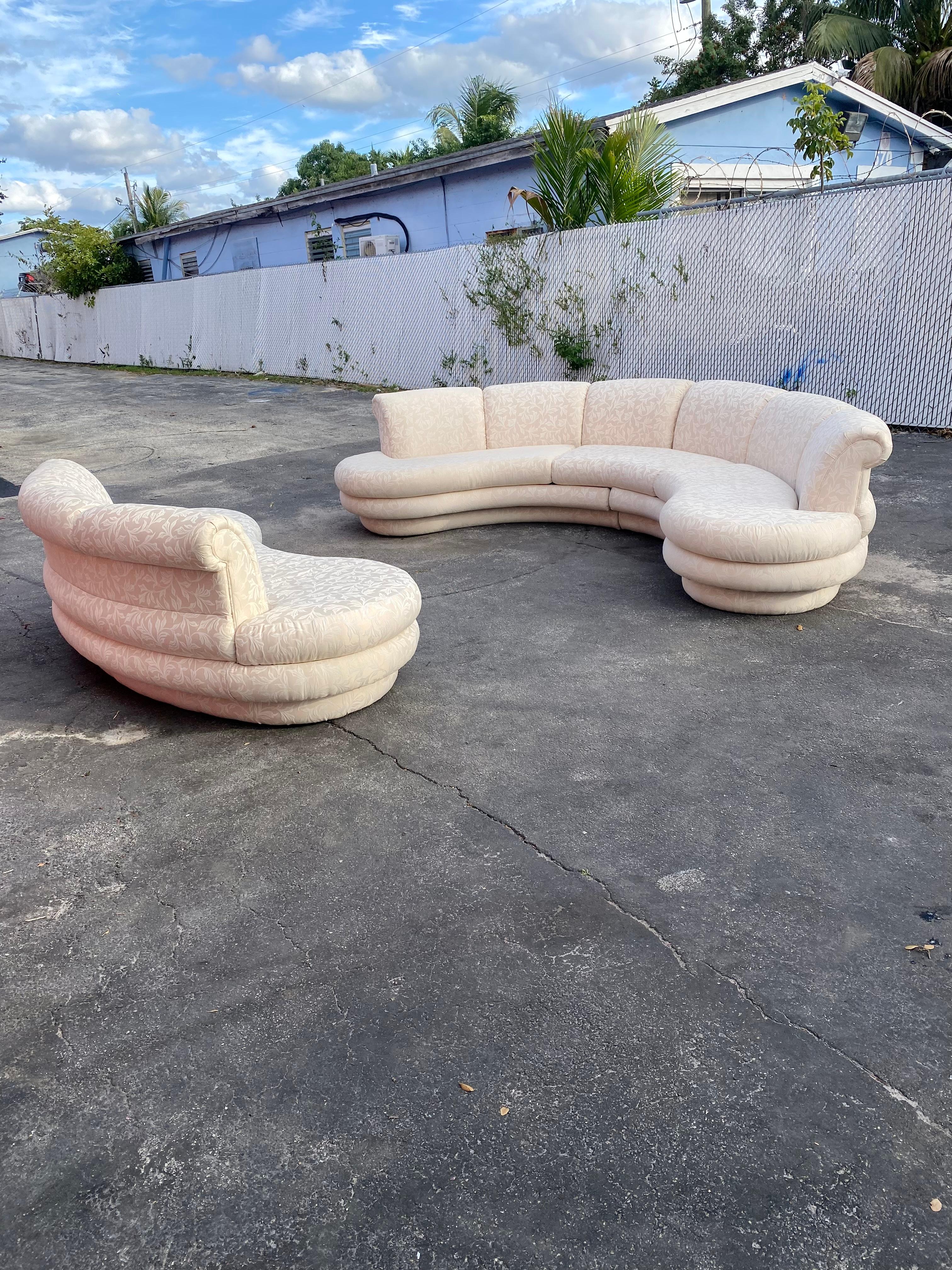1970s Immaculate Adrian Pearsall Circular Three Piece Sectional  For Sale 1
