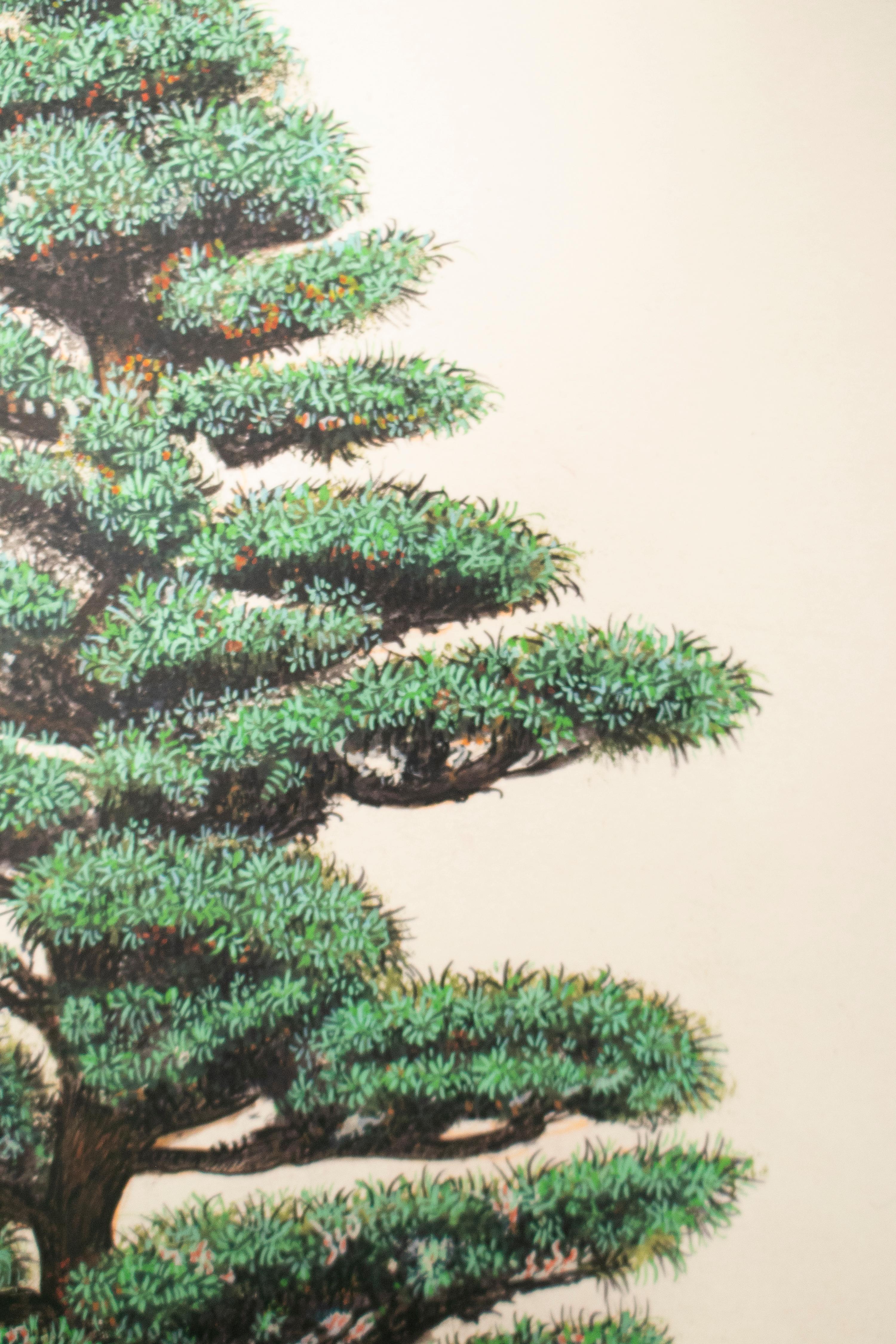 1970s Indian Bonsai Paper Drawing For Sale 2