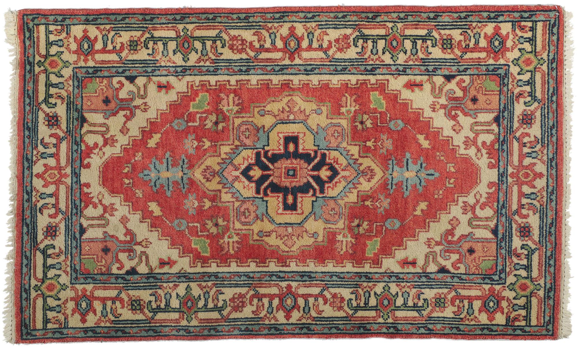 1970's Indian Heriz Carpet with Modern Style For Sale 2