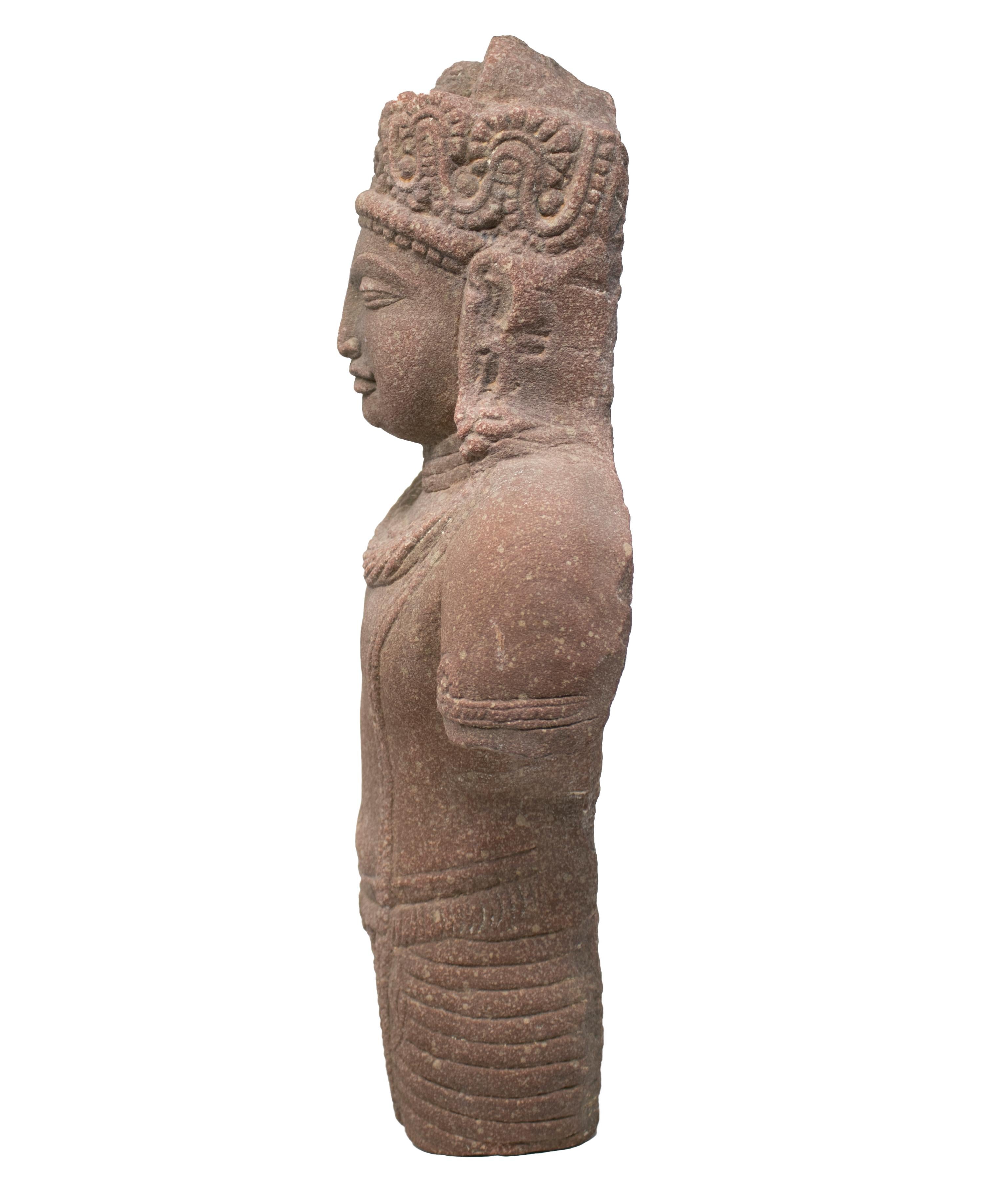 1970er Jahre indischen Khajuraho Liebe Tempel Torso Hand geschnitzt Sandstein-Skulptur (Indisch)