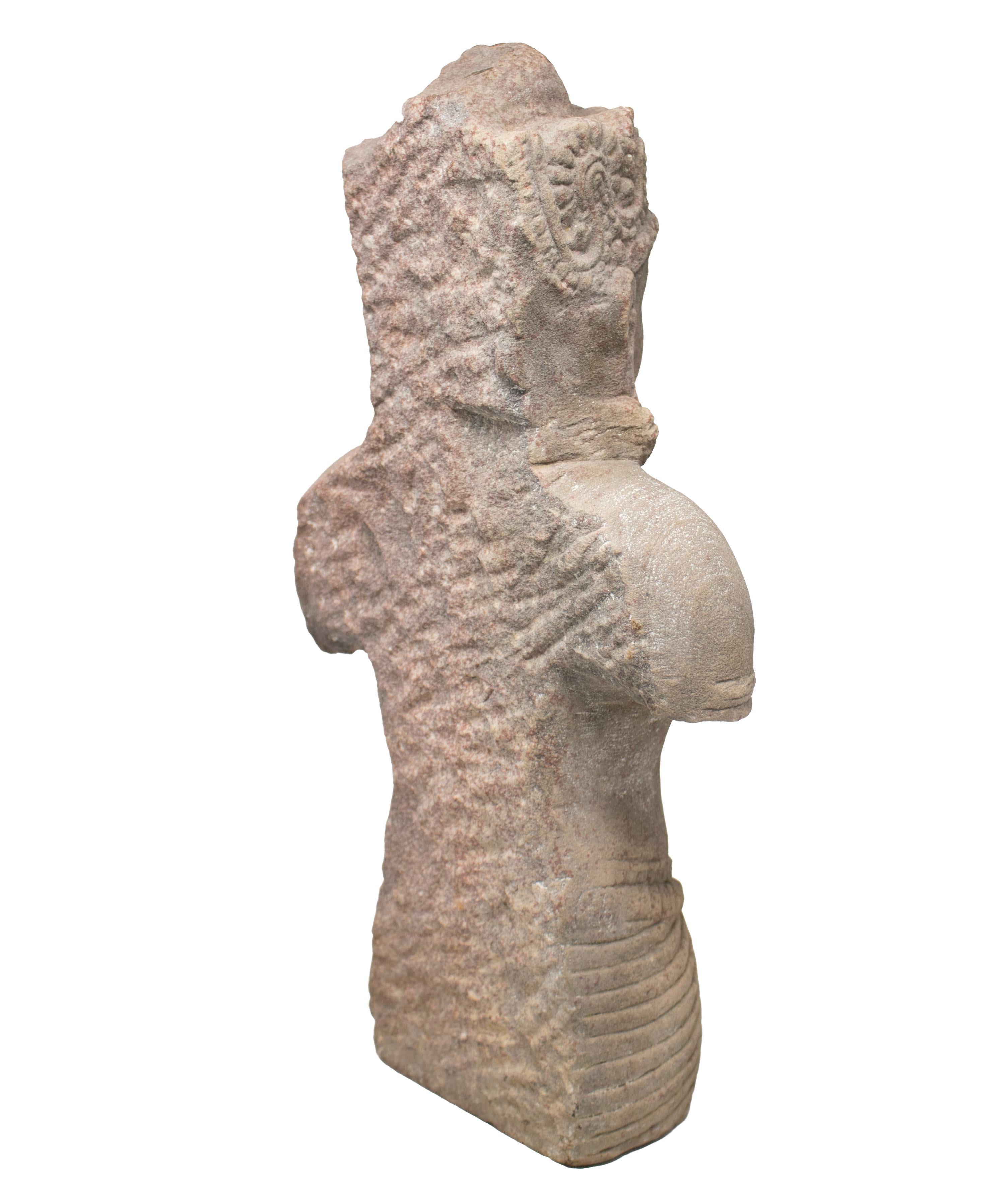 1970er Jahre indischen Khajuraho Liebe Tempel Torso Hand geschnitzt Sandstein-Skulptur (20. Jahrhundert)