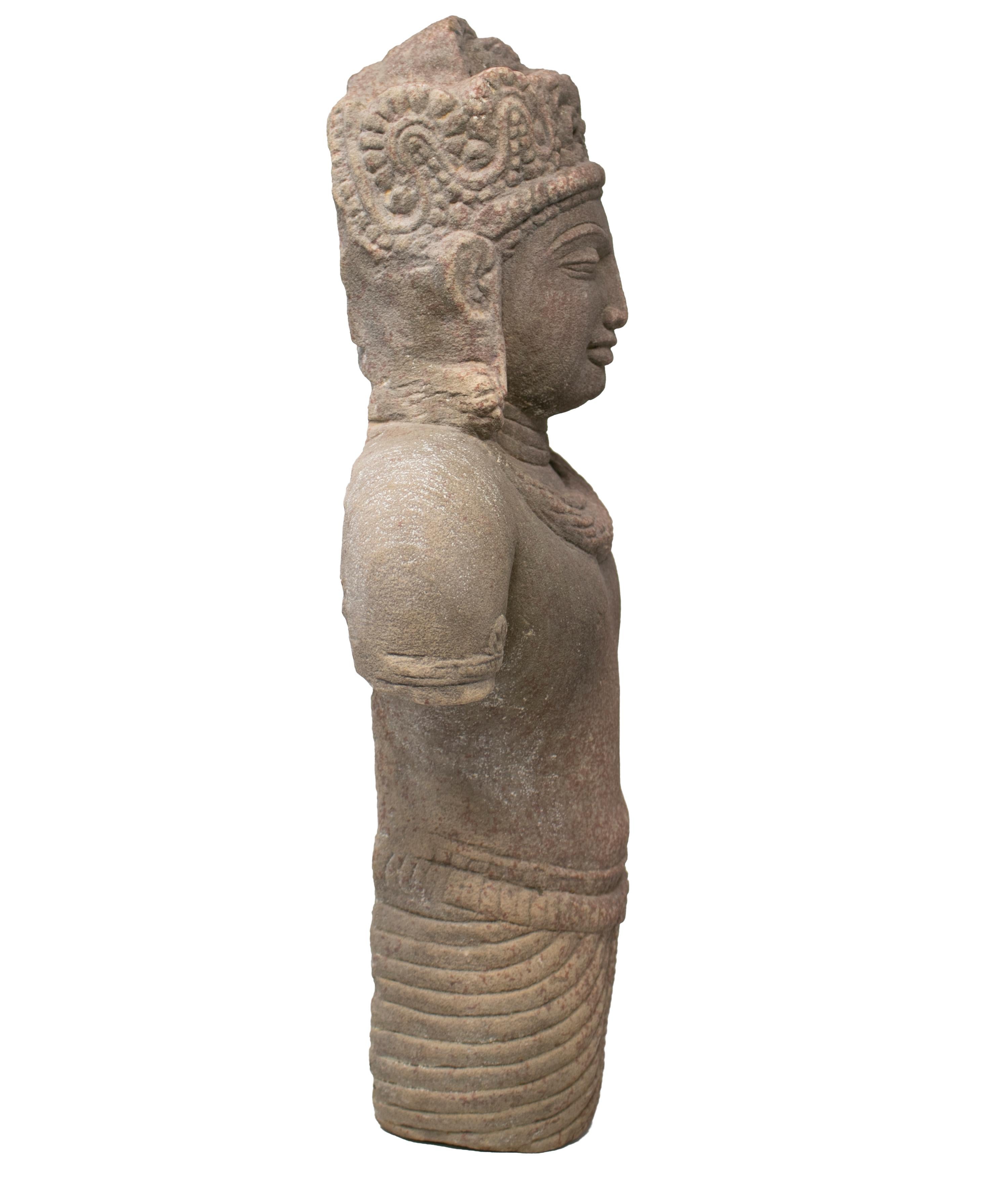 1970er Jahre indischen Khajuraho Liebe Tempel Torso Hand geschnitzt Sandstein-Skulptur 1