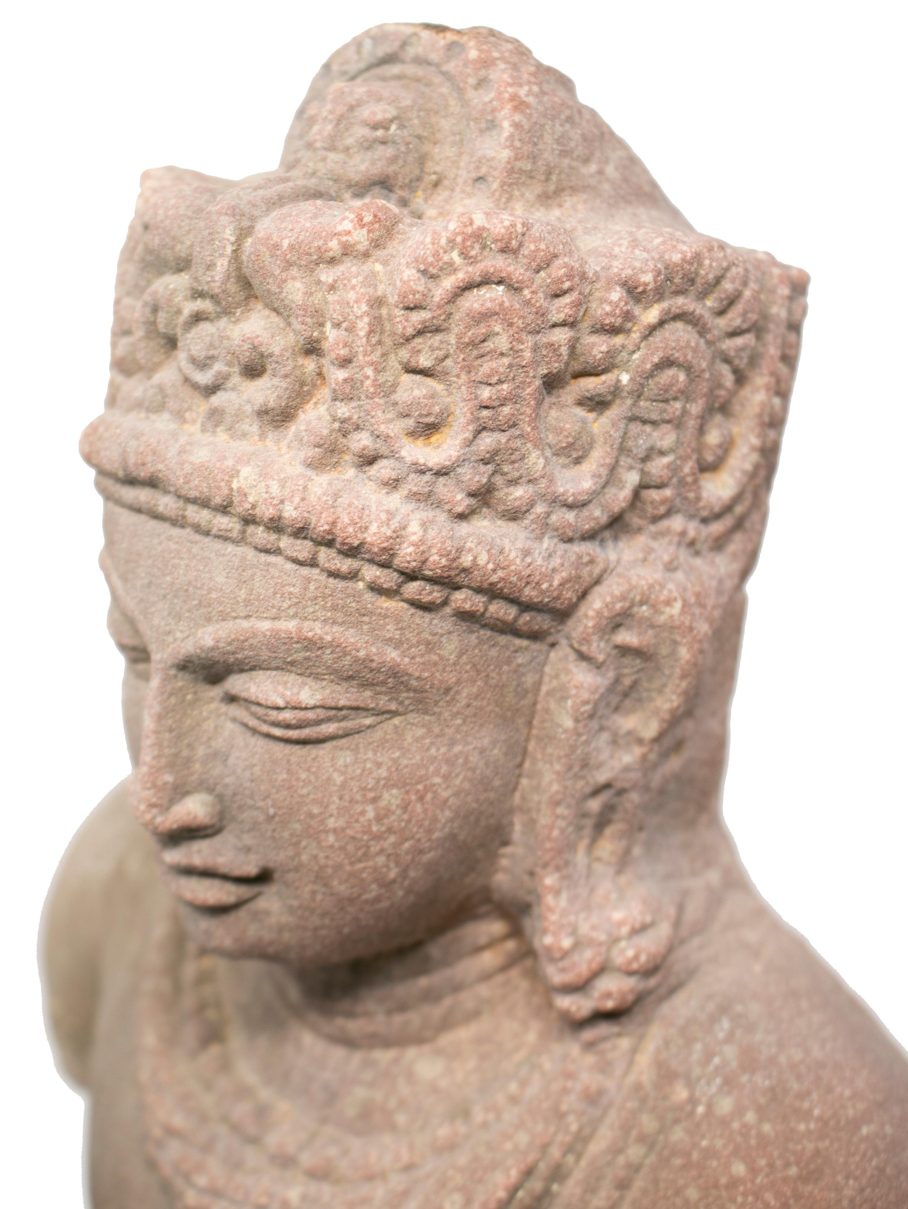 1970er Jahre indischen Khajuraho Liebe Tempel Torso Hand geschnitzt Sandstein-Skulptur 2