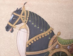 1970s Indian Painting "Walking Horse" Oil on Canvas, Jaime Parlade Design