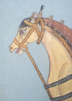 1970s Indian Painting "Walking Horse" Oil on Canvas, Jaime Parlade Design