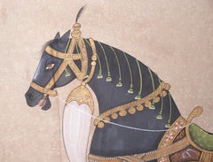 1970s Indian Painting "Walking Horse" Oil on Canvas, Jaime Parlade Design