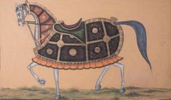 1970s Indian Painting "Walking Horse" Oil on Canvas, Jaime Parlade Design