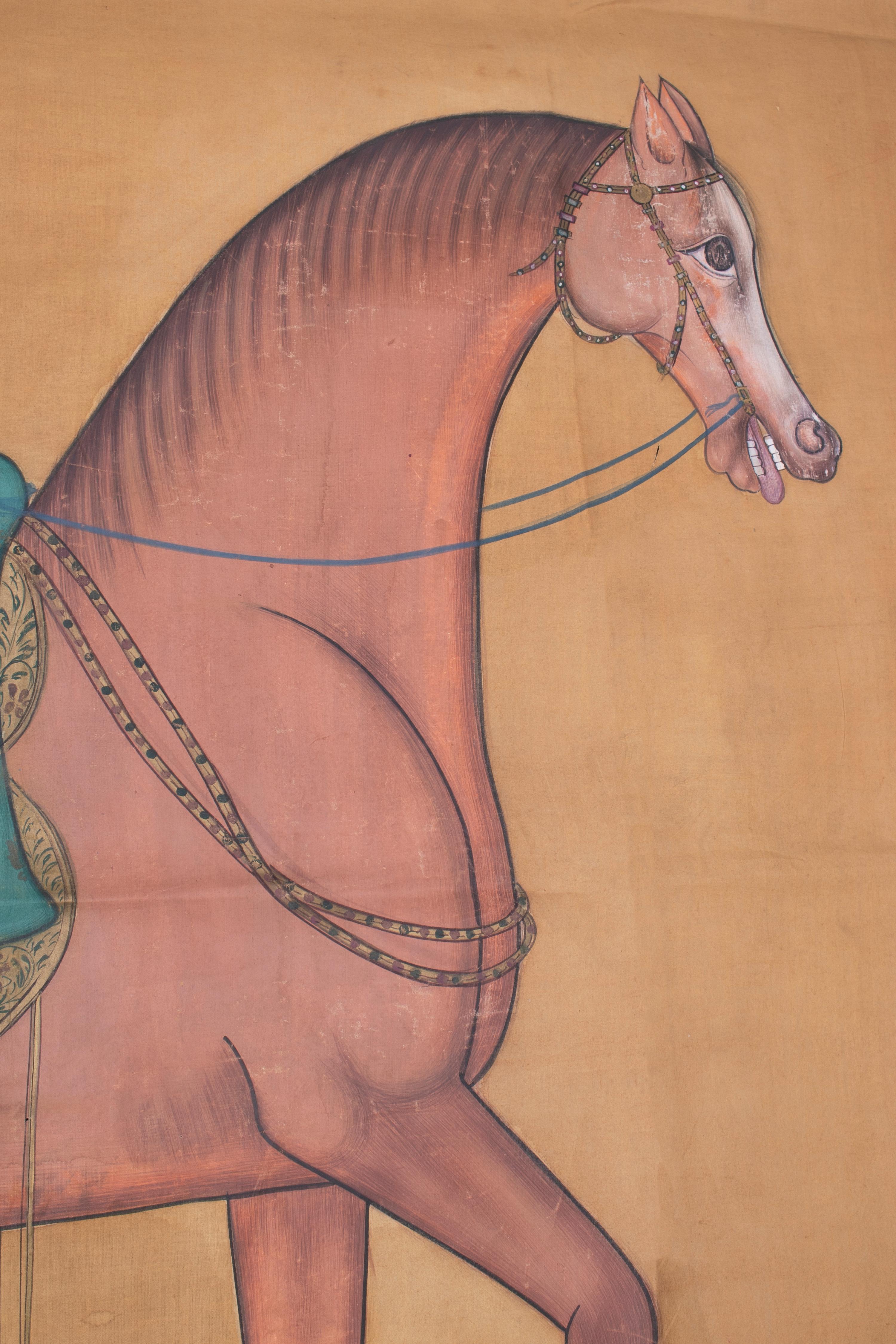 Hand-Painted 1970s Indian Painting 