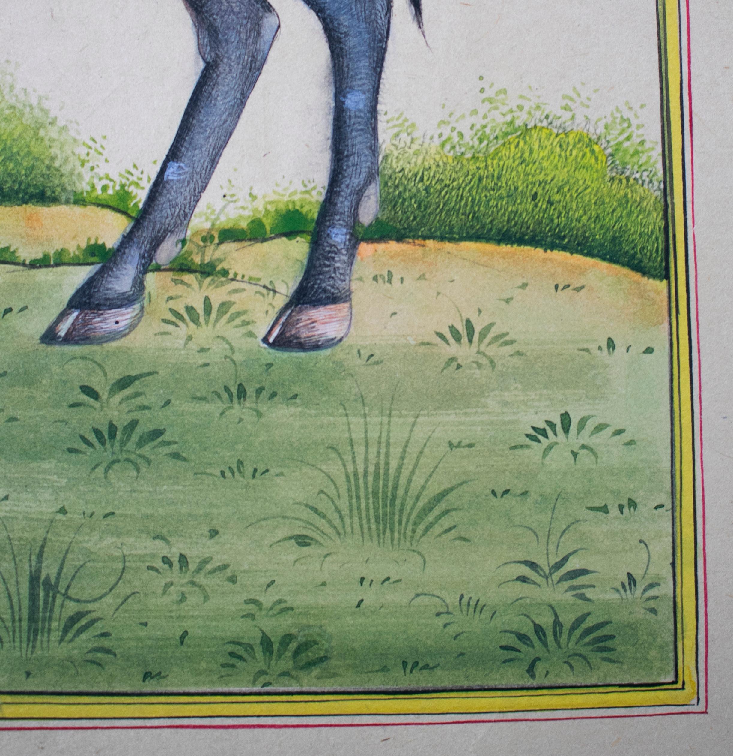 dessin sur papier indien des années 1970 représentant une chèvre en vente 1