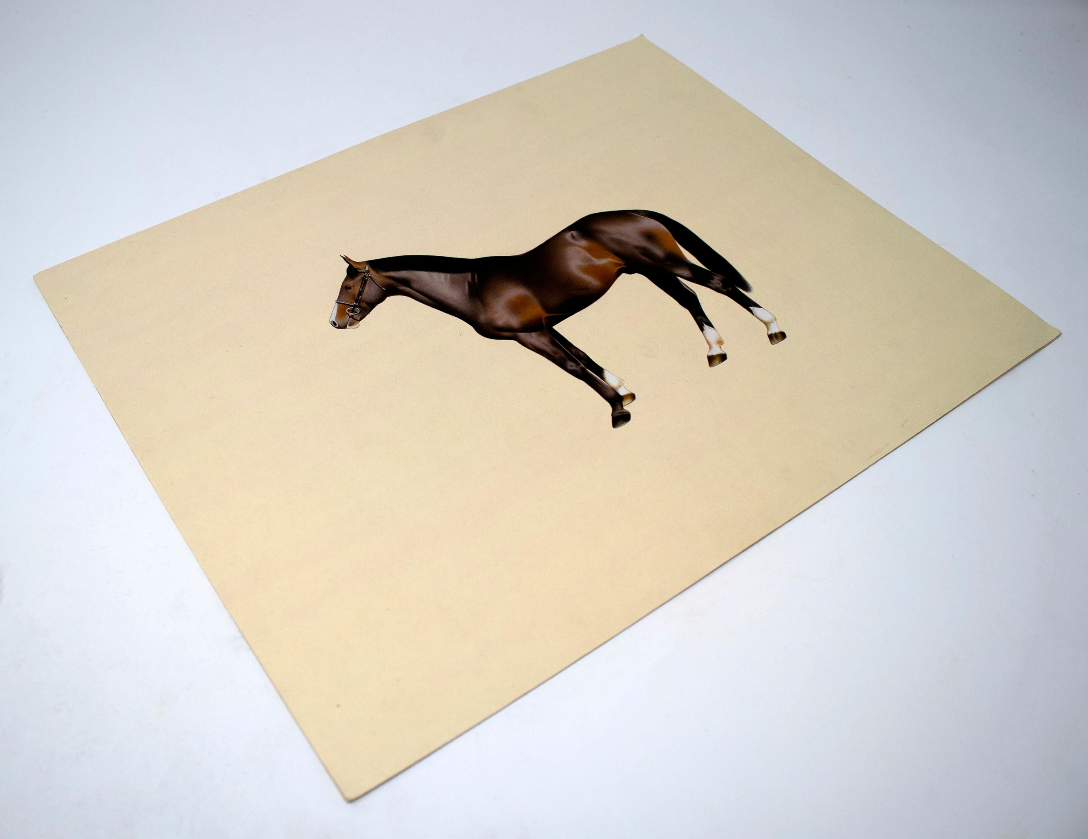 1970s Indian paper drawing of a horse. Part of a large private drawing collection.