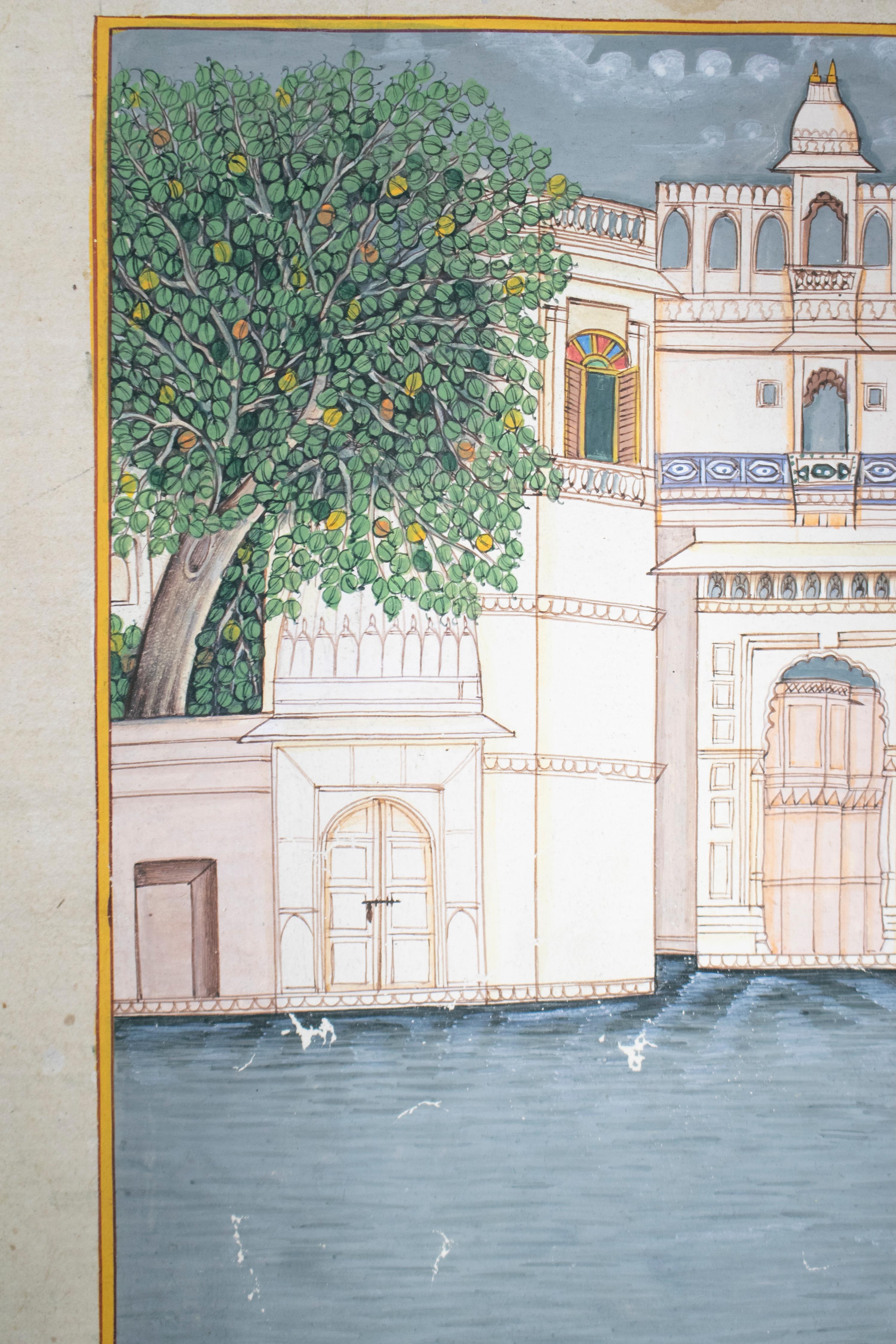 1970s Indian Paper Drawing of Palace For Sale 5