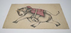 1970s Indian Paper Drawing of an Elephant