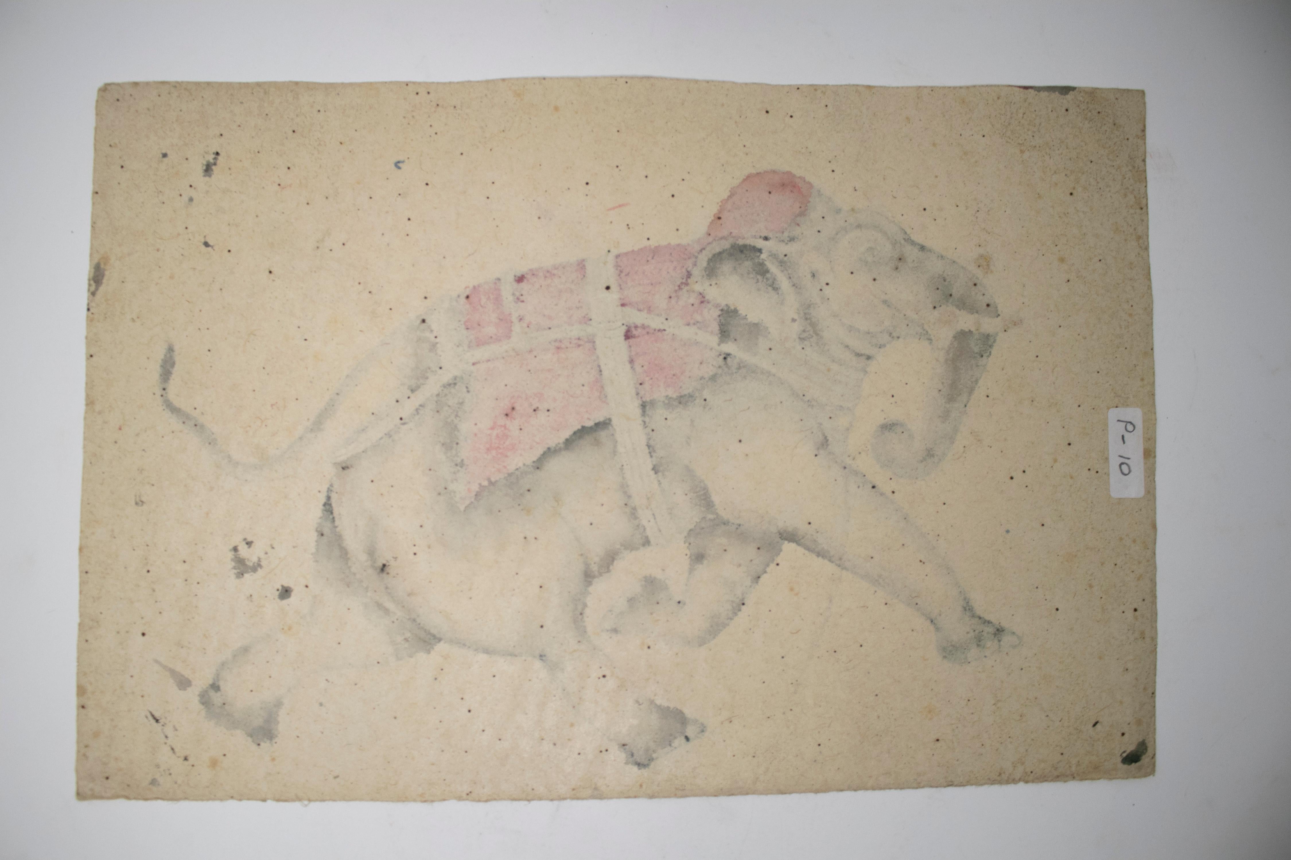 1970s Indian Paper Drawing of an Elephant 3