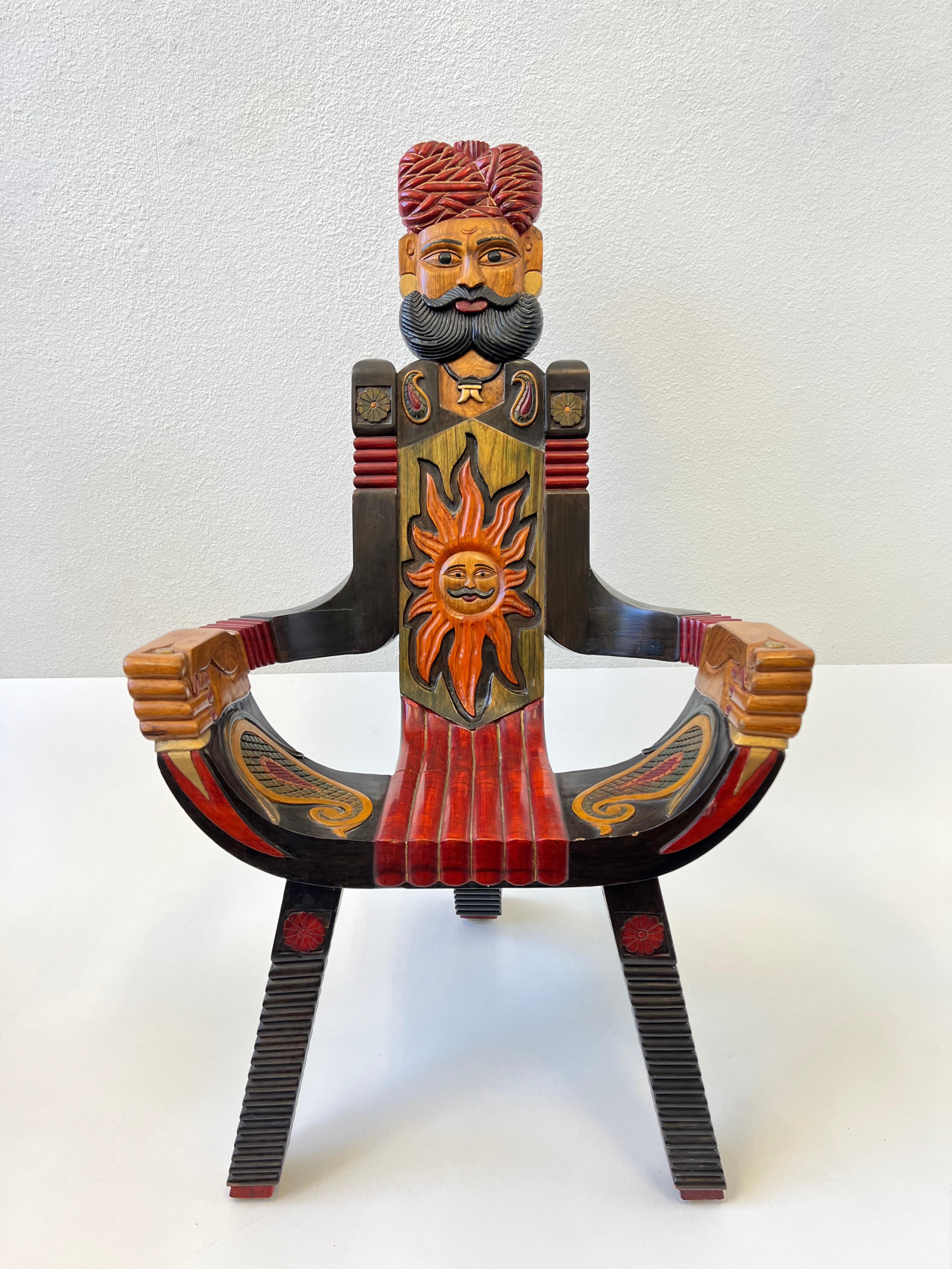 Late 20th Century 1970’s Indian Tripod Female and Male Chairs  For Sale