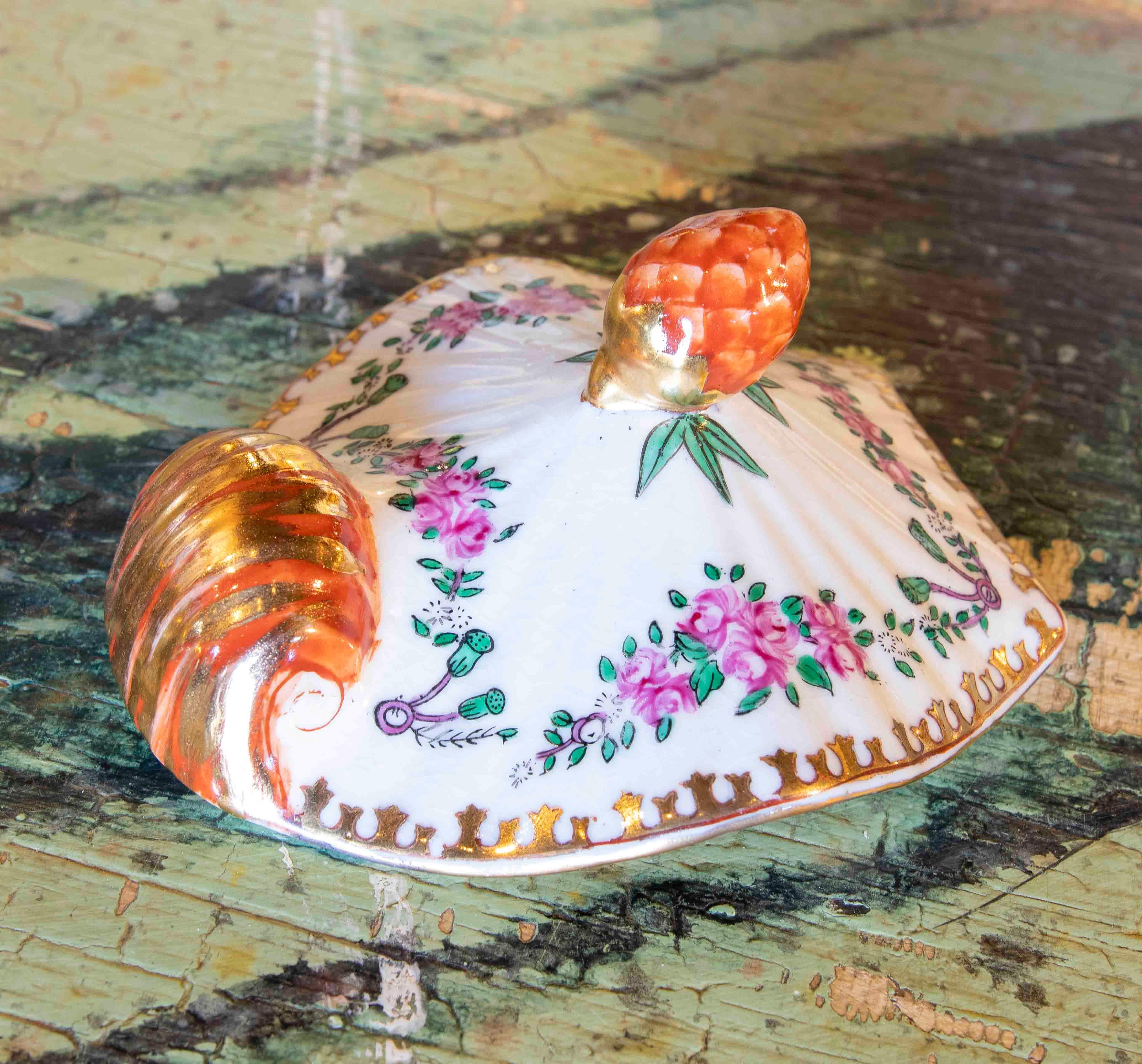 1970s Individual Hand Painted Porcelain Tureen with Inscription For Sale 7