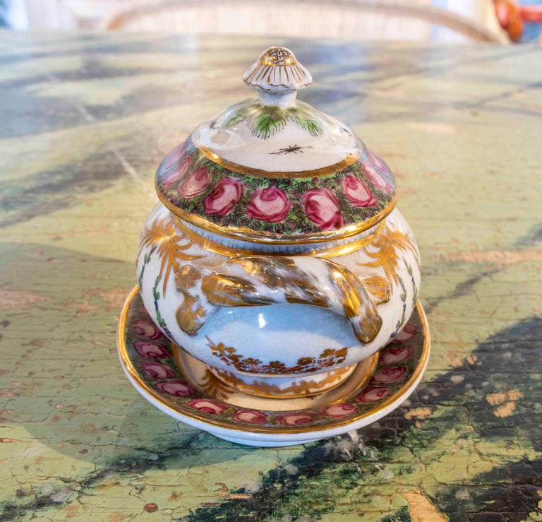 1970s Individual Hand Painted Porcelain Tureen with Inscription For