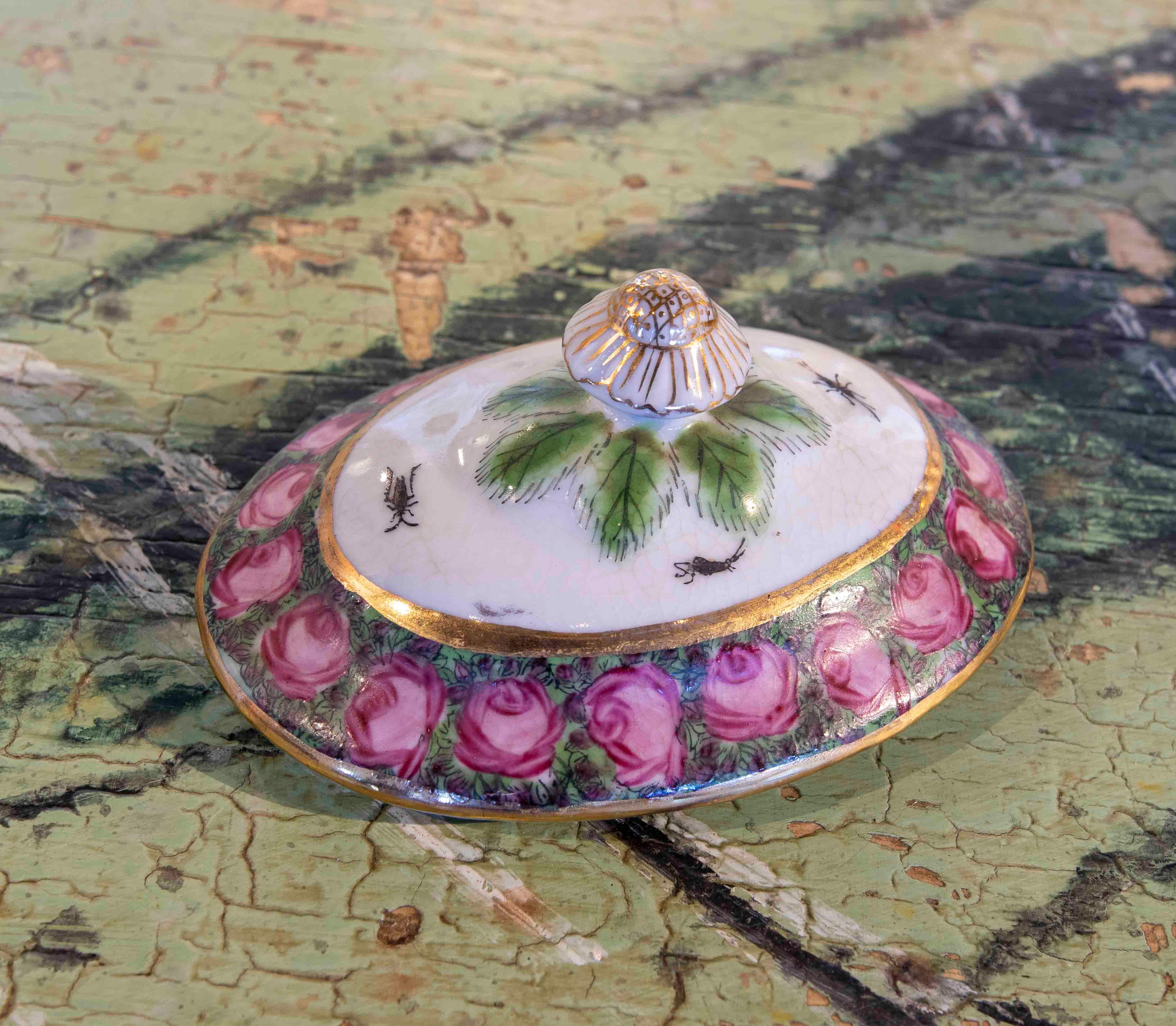 1970s Individual Hand Painted Porcelain Tureen with Inscription For Sale 2