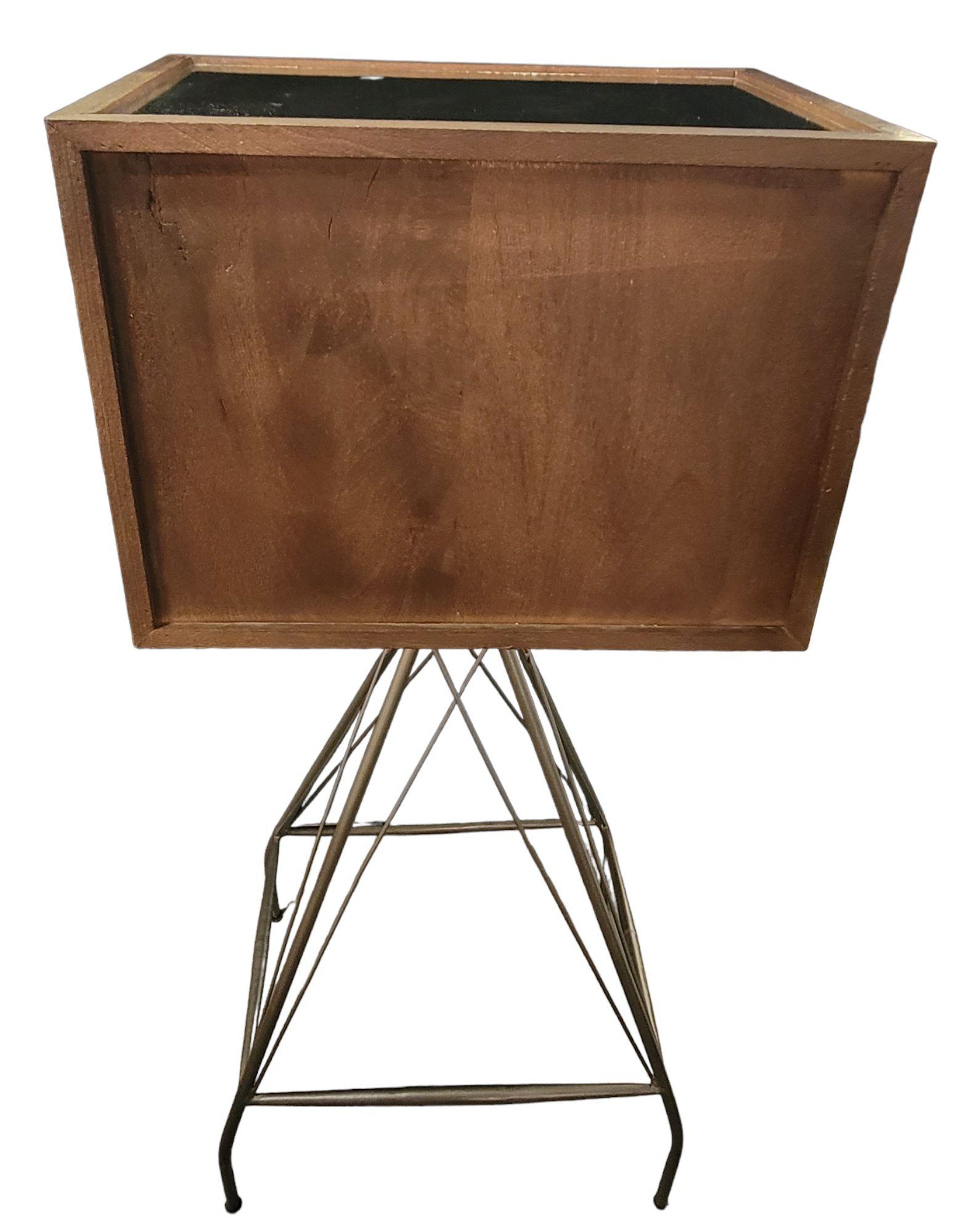 American 1970s Industrial Bar Cabinet on Metal Stand For Sale
