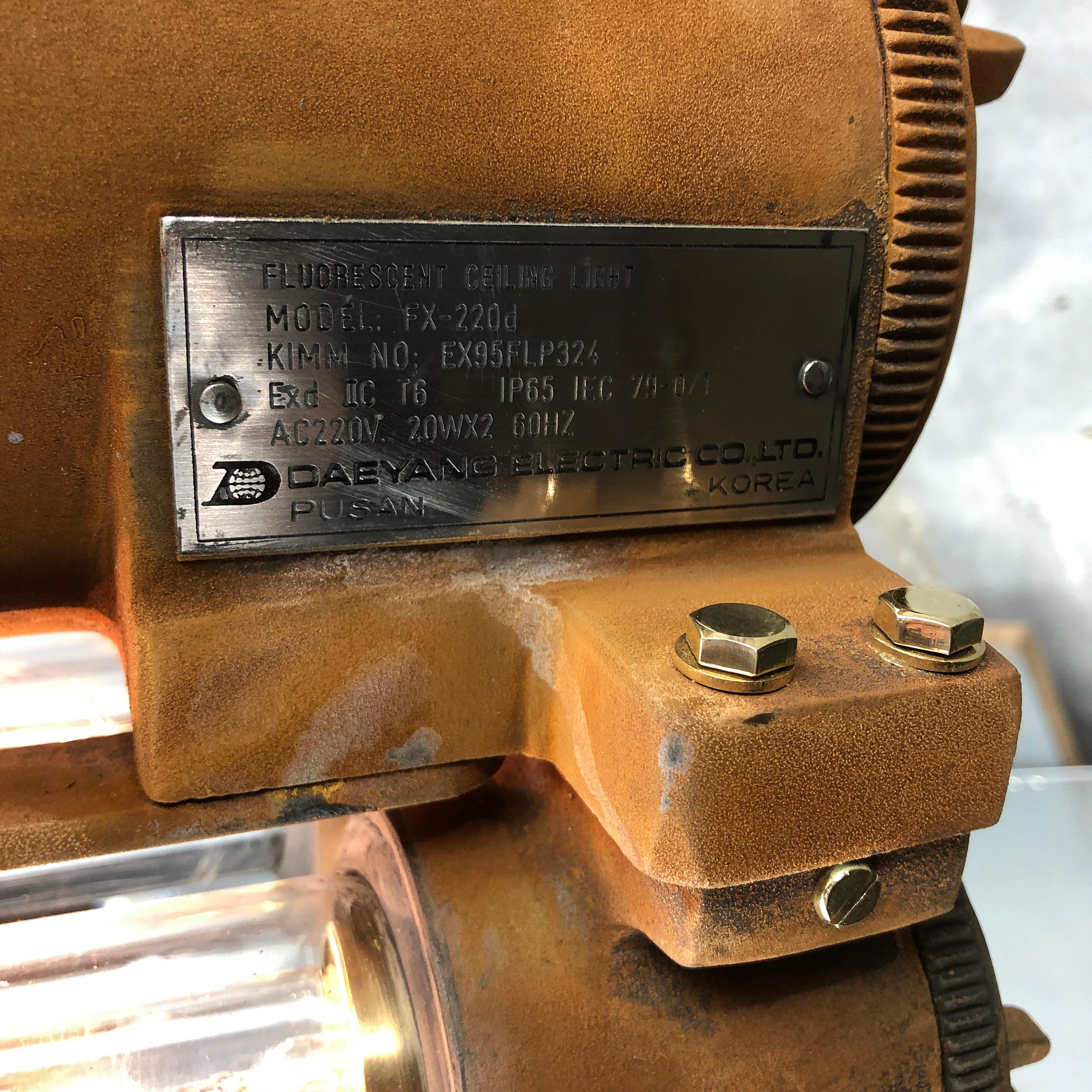 Éclairage industriel Edison en fonte d'aluminium et laiton ignifugé, années 1970 en vente 6