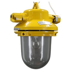 1970s Industrial Glass Lamp, Czechoslovakia