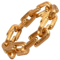 1970s Industrial Link Gold Bracelet