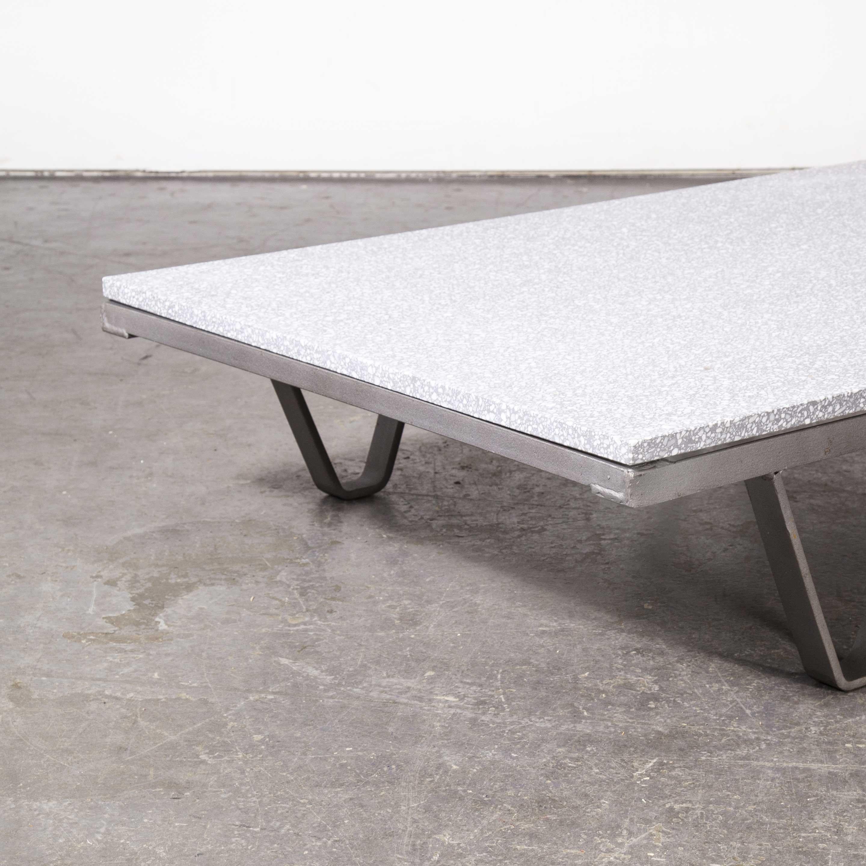 1970s Industrial Low Occasional, Coffee Table, Terrazzo Top For Sale 1