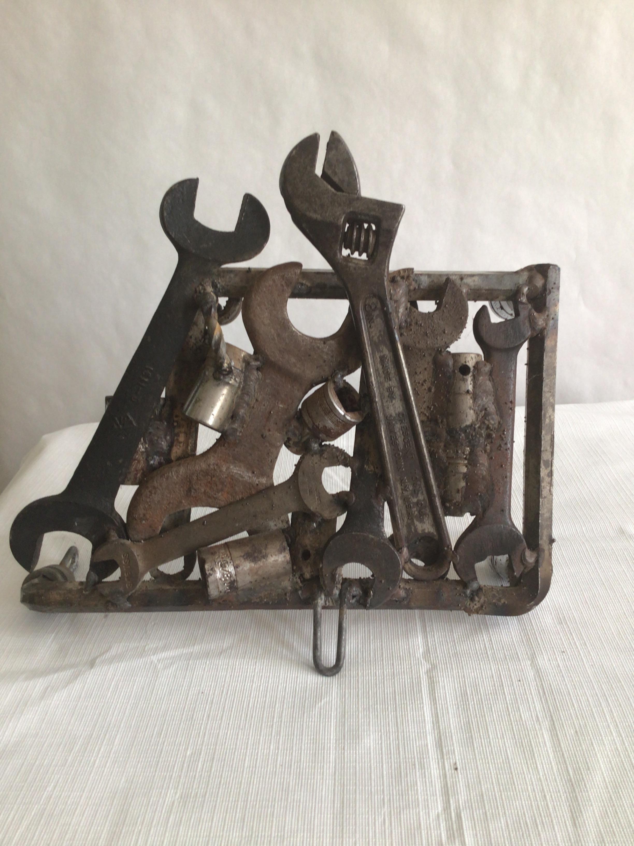 1970s industrial Wrench sculpture.
