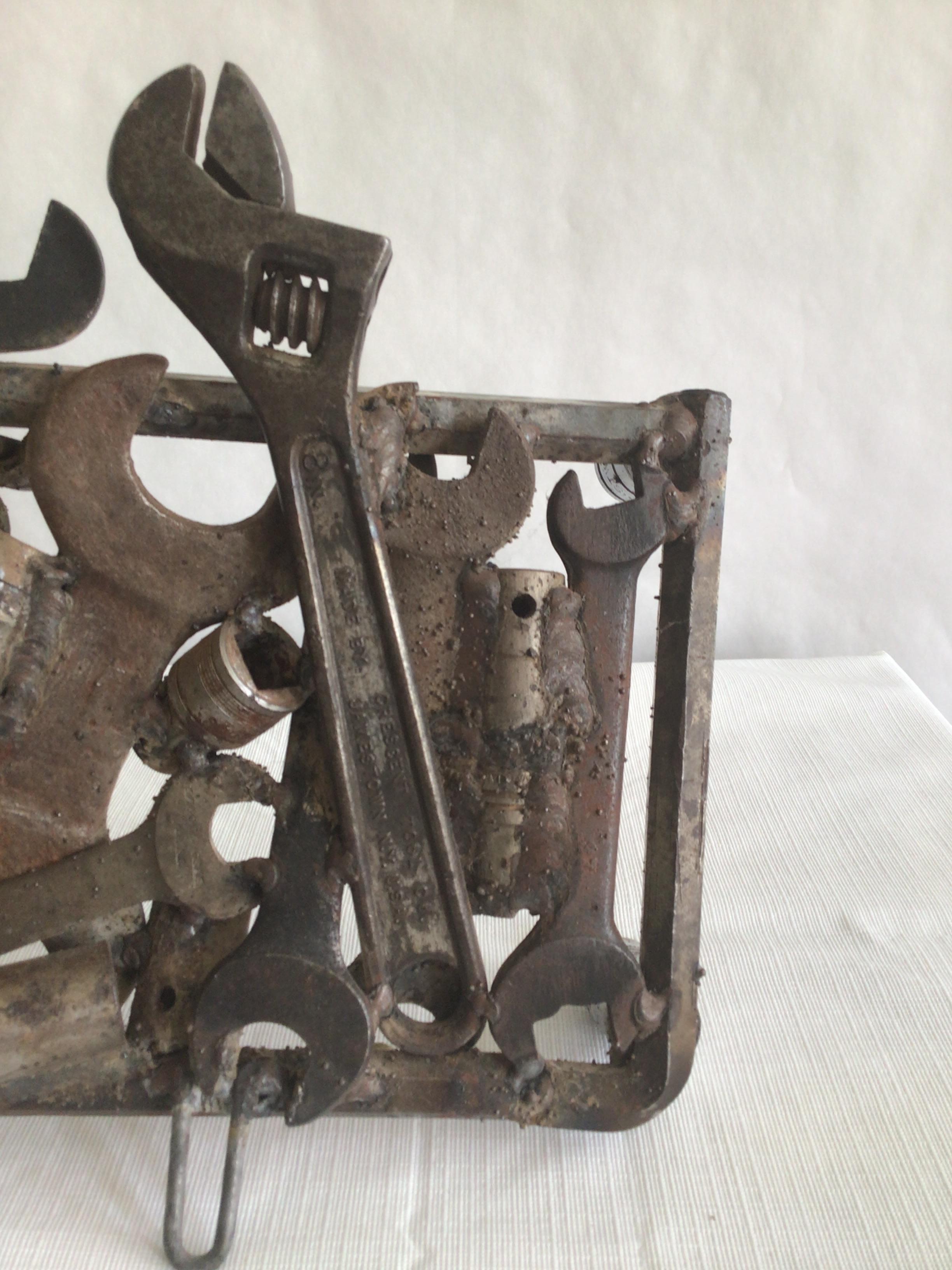 Late 20th Century 1970s Industrial Wrench Sculpture For Sale