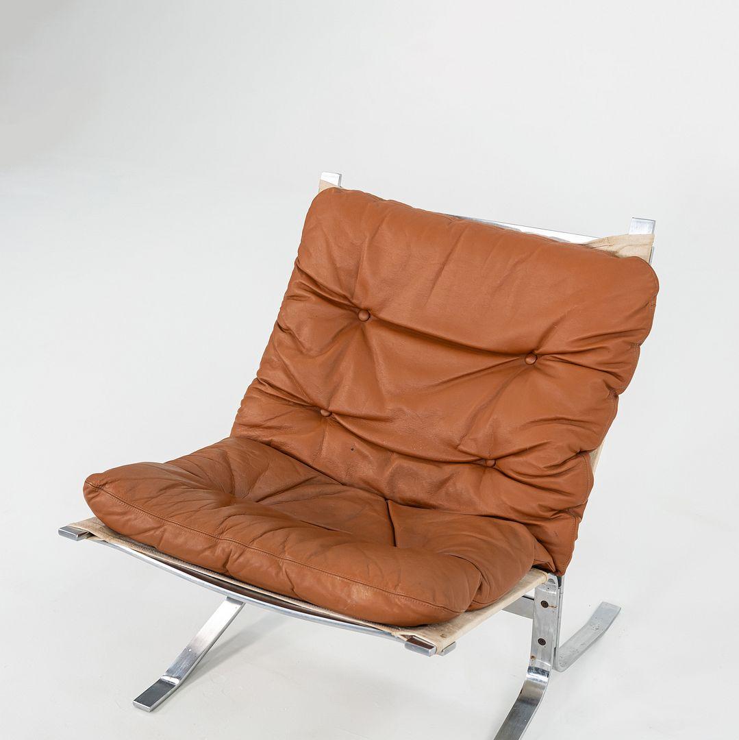 1970 Ingmar Relling pour Westnofa Chaise longue Siesta en acier et cuir brun en vente 3
