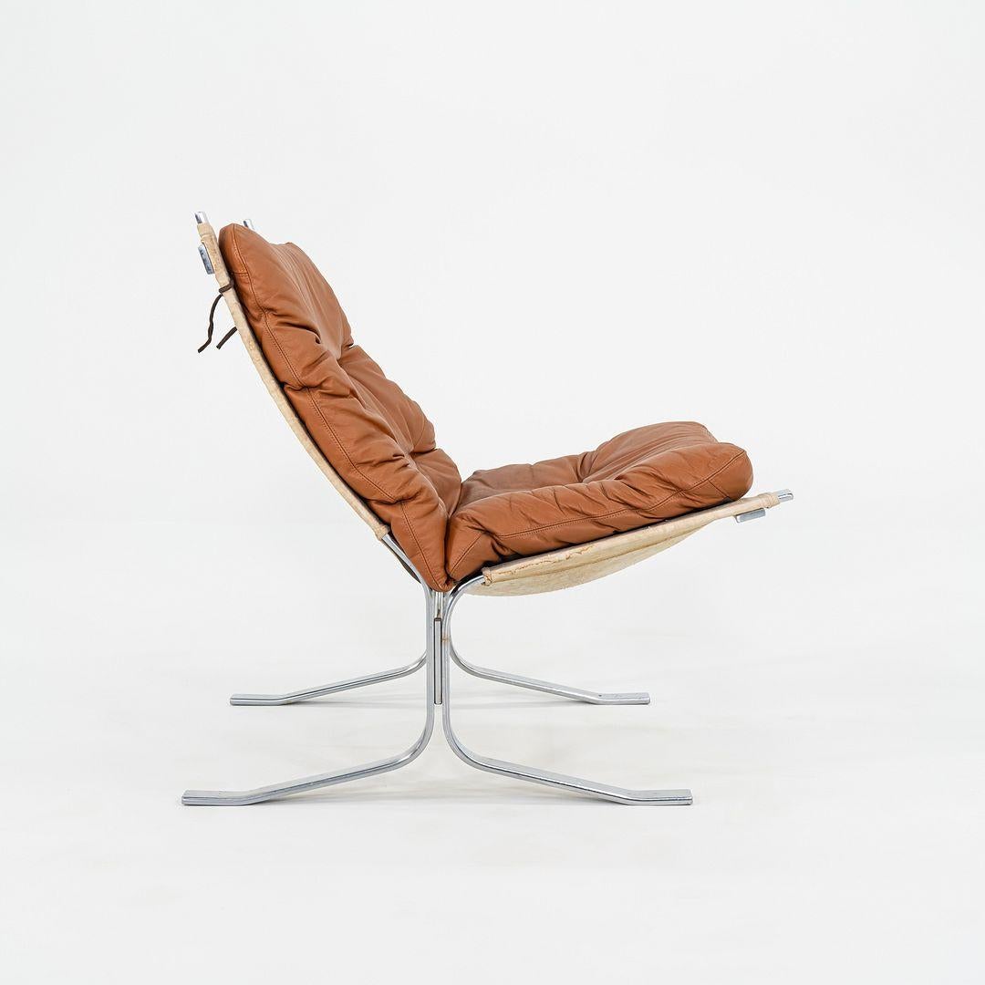 Moderne 1970 Ingmar Relling pour Westnofa Chaise longue Siesta en acier et cuir brun en vente