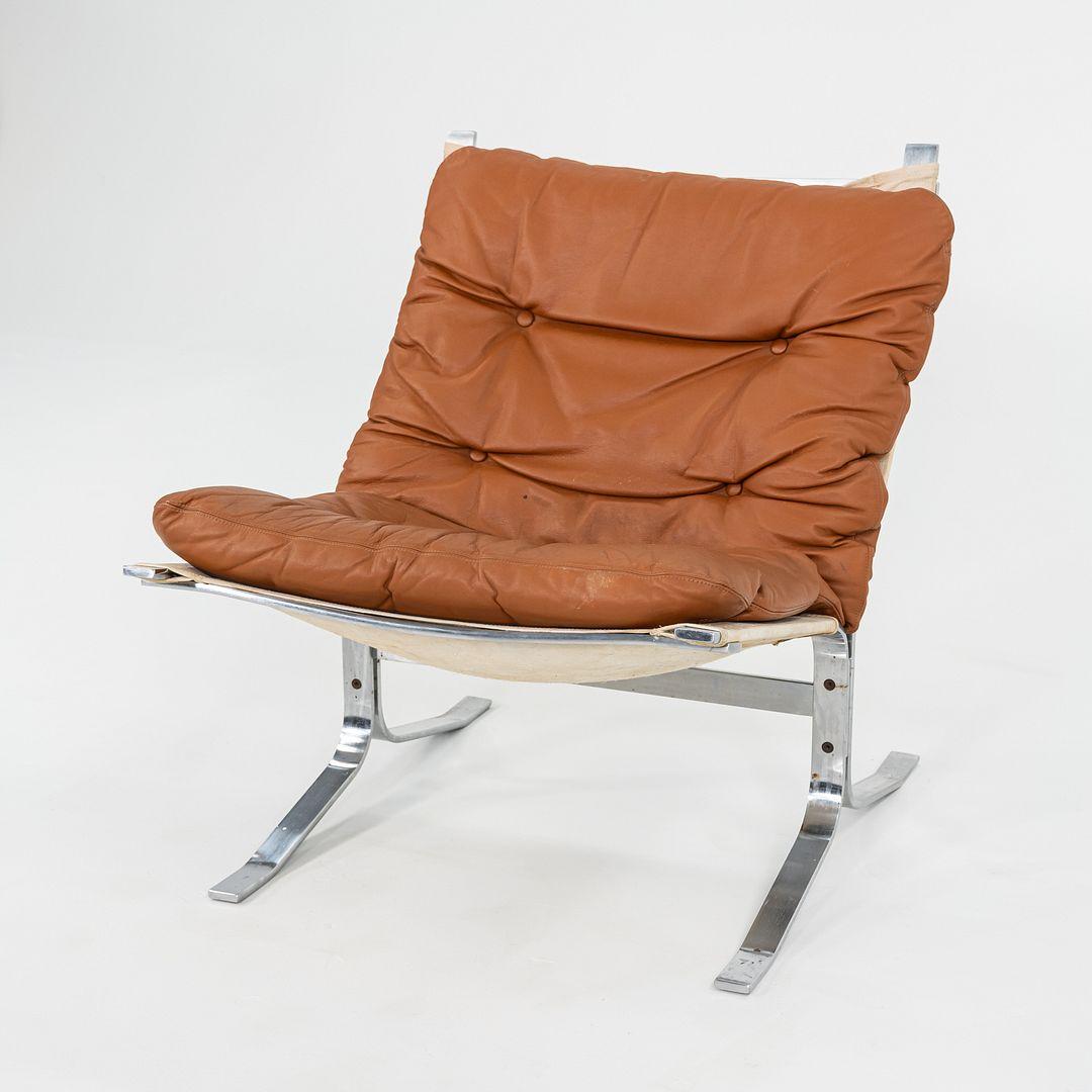 Danois 1970 Ingmar Relling pour Westnofa Chaise longue Siesta en acier et cuir brun en vente