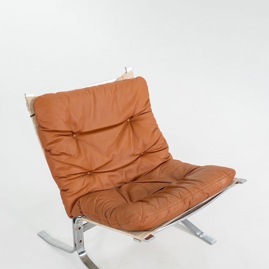 1970 Ingmar Relling pour Westnofa Chaise longue Siesta en acier et cuir brun Bon état - En vente à Philadelphia, PA