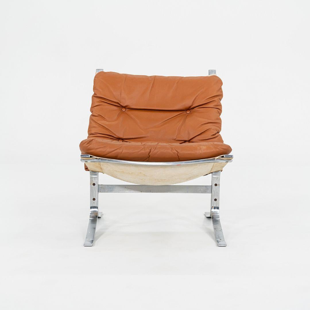 Fin du 20e siècle 1970 Ingmar Relling pour Westnofa Chaise longue Siesta en acier et cuir brun en vente